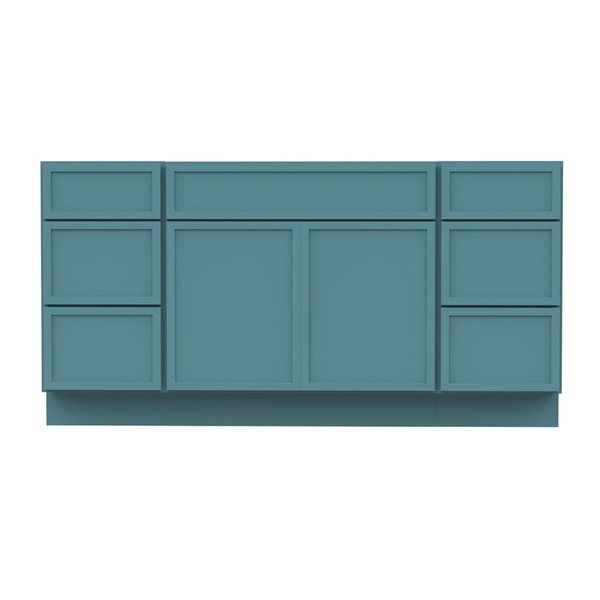 Vanity Art 63-in W x 21-in D x 32.5-in H 6-Drawer Bathroom Vanity w/o Top - Sea Green