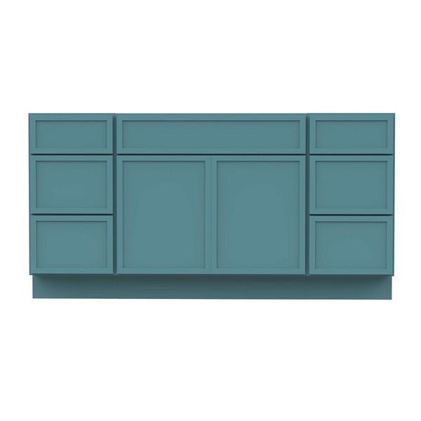 Vanity Art 63-in W x 21-in D x 32.5-in H 6-Drawer Bathroom Vanity w/o Top - Sea Green