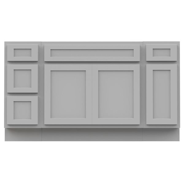Vanity Art 60 x 21 x 32.5-in Freestanding 4-Drawer Bath Vanity Oak Cabinet without Top - Grey