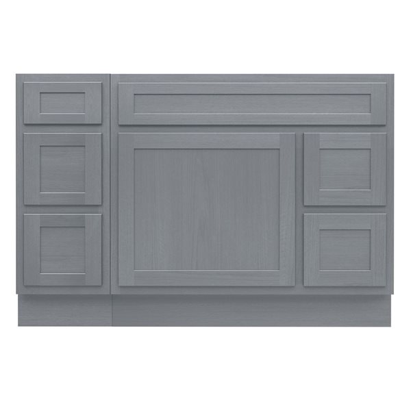 Vanity Art 48 x 21 x 32.5-in Freestanding 2-Right Drawer Bath Vanity Oak Cabinet without Top - Silver