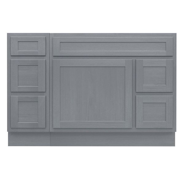 Vanity Art 48 x 21 x 32.5-in Freestanding 2-Right Drawer Bath Vanity Oak Cabinet without Top - Silver