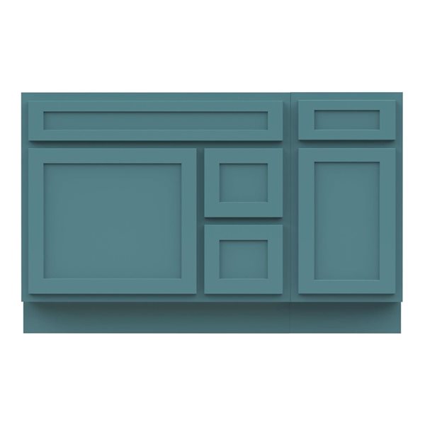 Vanity Art 51 x 21 x 32.5-in Freestanding 2-Right Drawer Bath Vanity Oak Cabinet without Top - Sea Green
