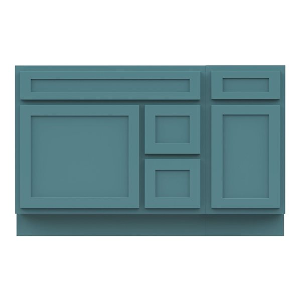 Vanity Art 51 x 21 x 32.5-in Freestanding 2-Right Drawer Bath Vanity Oak Cabinet without Top - Sea Green