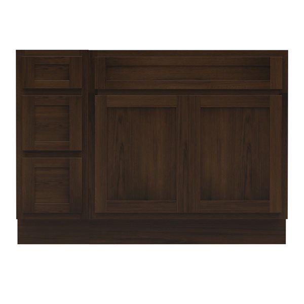 Vanity Art 48 x 21 x 32.5-in Freestanding Bath Vanity Oak Cabinet without Top - Brown