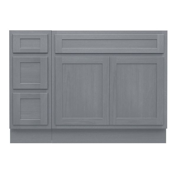 Vanity Art 51 x 21 x 32.5-in Freestanding Bath Vanity Oak Cabinet without Top - Silver