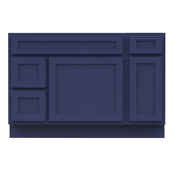 Vanity Art 48 x 21 x 32.5-in Freestanding 2-Left Drawer Bath Vanity Oak Cabinet without Top - Blue
