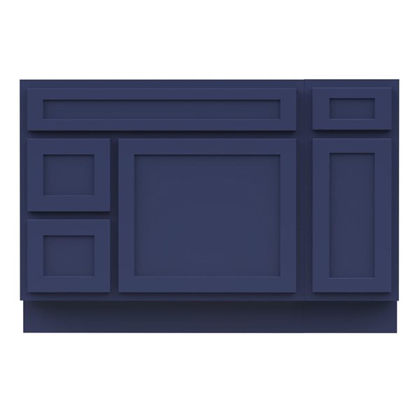 Vanity Art 48 x 21 x 32.5-in Freestanding 2-Left Drawer Bath Vanity Oak Cabinet without Top - Blue