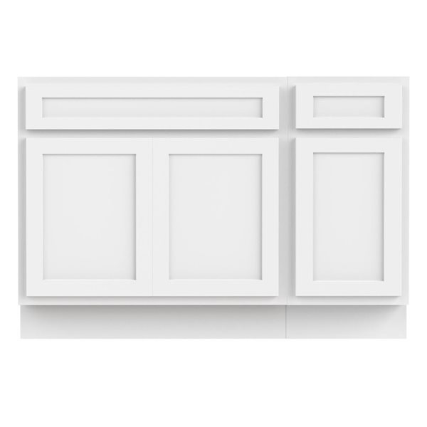 Vanity Art 54 x 21 x 32.5-in Freestanding 1-Drawer Bath Vanity Oak Cabinet without Top - White