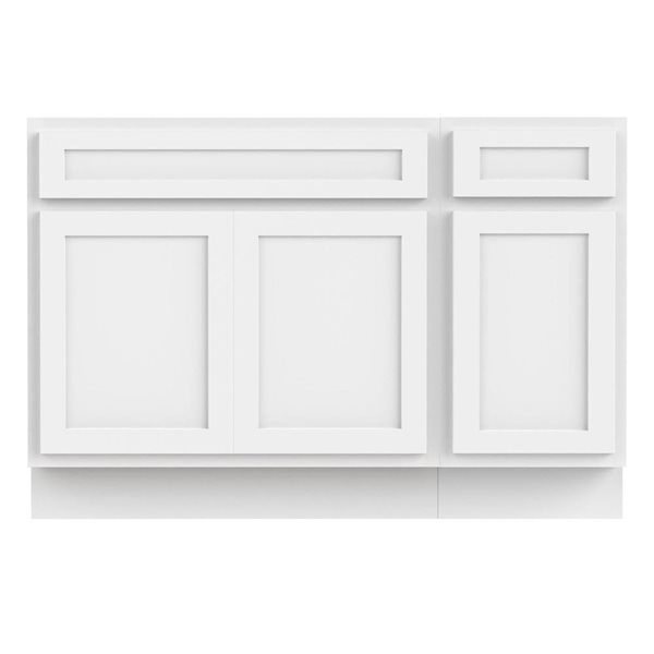 Vanity Art 54 x 21 x 32.5-in Freestanding 1-Drawer Bath Vanity Oak Cabinet without Top - White