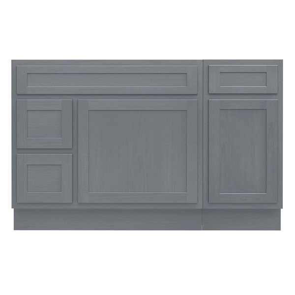 Vanity Art 51 x 21 x 32.5-in Freestanding 2-Left Drawer Bath Vanity Oak Cabinet without Top - Silver