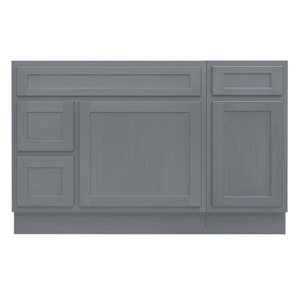 Vanity Art 51 x 21 x 32.5-in Freestanding 2-Left Drawer Bath Vanity Oak Cabinet without Top - Silver