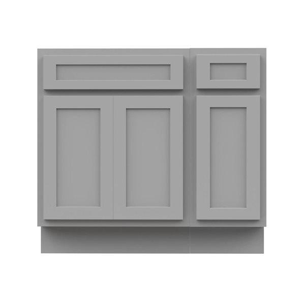 Vanity Art 36 x 21 x 32.5-in Freestanding 1-Drawer Bath Vanity Oak Cabinet without Top - Grey