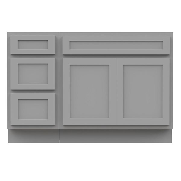 Vanity Art 54-in W x 21-in D x 32.5-in H 3-Drawer Bathroom Vanity w/o Top - Grey
