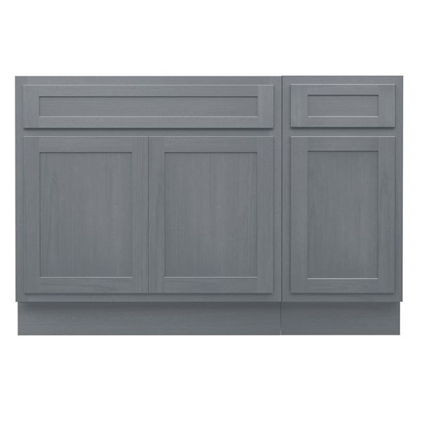 Vanity Art 51 x 21 x 32.5-in Freestanding Bath Vanity Oak Cabinet without Top - Silver