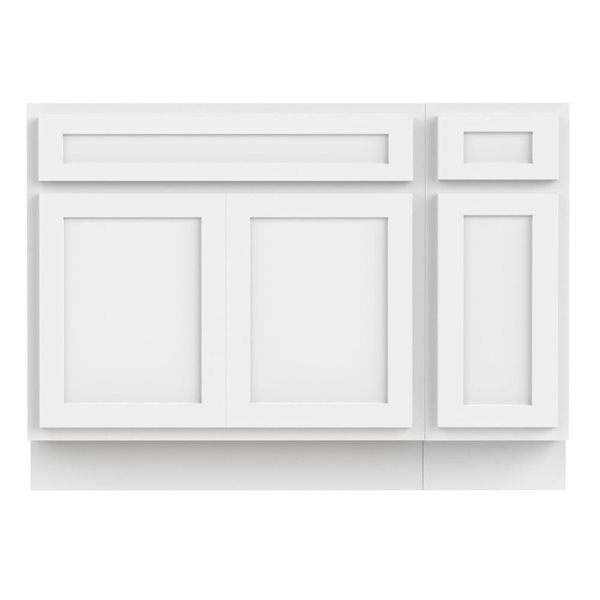 Vanity Art 45 x 21 x 32.5-in Freestanding 1-Drawer Bath Vanity Oak Cabinet without Top - White