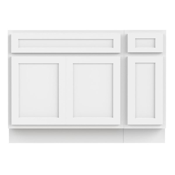 Vanity Art 45 x 21 x 32.5-in Freestanding 1-Drawer Bath Vanity Oak Cabinet without Top - White