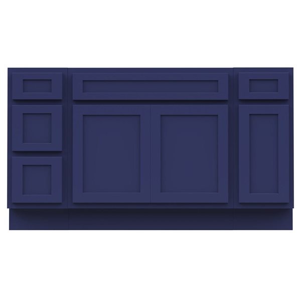 Vanity Art 63 x 21 x 32.5-in Freestanding 4-Drawer Bath Vanity Oak Cabinet without Top - Blue