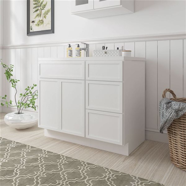 Vanity Art 39-in W x 21-in D x 32.5-in H 3-Drawer Bathroom Vanity w/o Top - White