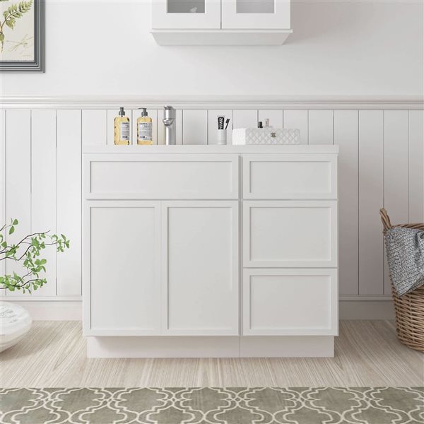 Vanity Art 39-in W x 21-in D x 32.5-in H 3-Drawer Bathroom Vanity w/o Top - White