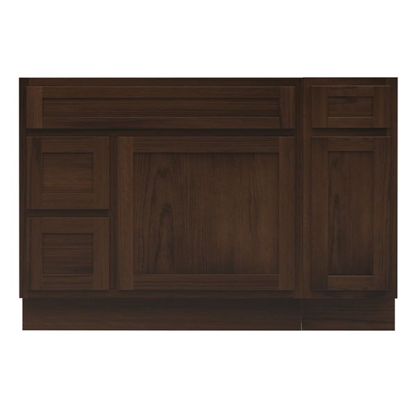 Vanity Art 48 x 21 x 32.5-in Freestanding 2-Left Drawer Bath Vanity Oak Cabinet without Top - Brown