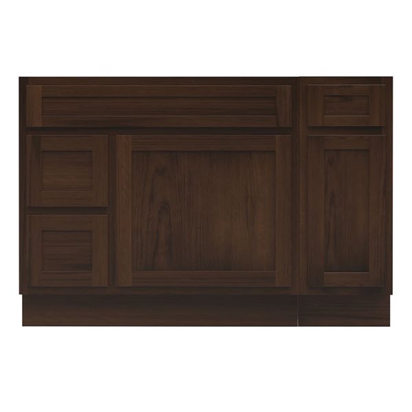 Vanity Art 48 x 21 x 32.5-in Freestanding 2-Left Drawer Bath Vanity Oak Cabinet without Top - Brown