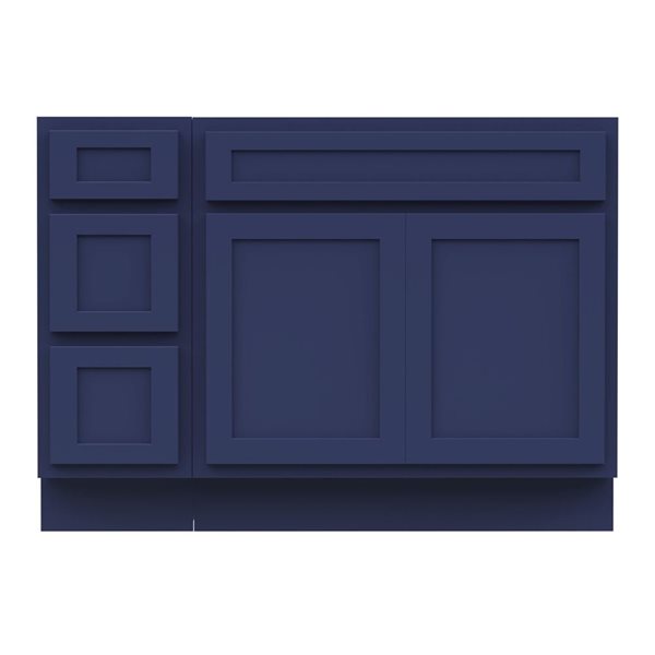 Vanity Art 48 x 21 x 32.5-in Freestanding Bath Vanity Oak Cabinet without Top - Blue