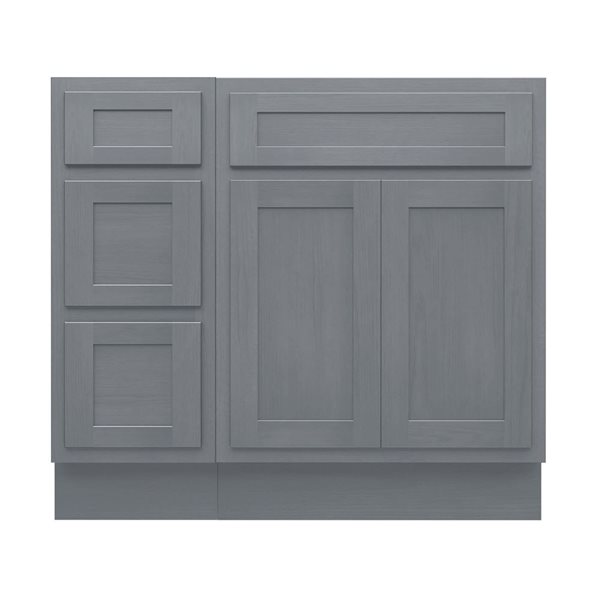 Vanity Art 36 x 21 x 32.5-in Freestanding Bath Vanity Oak Cabinet without Top - Silver