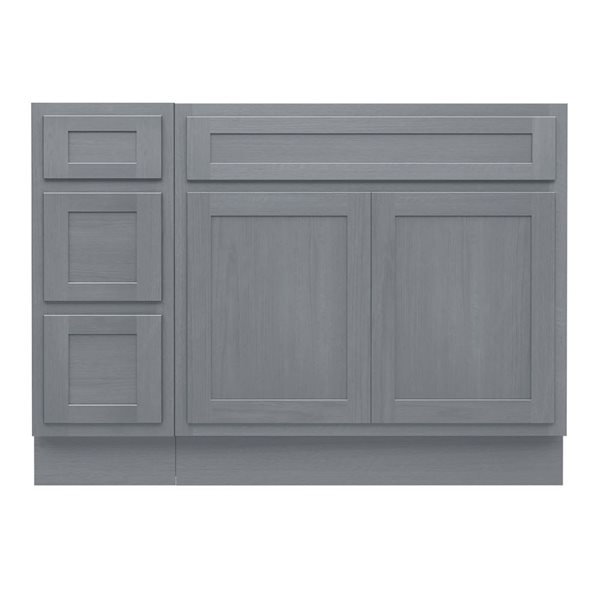 Vanity Art 48 x 21 x 32.5-in Freestanding Bath Vanity Oak Cabinet without Top - Silver