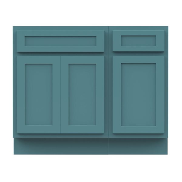 Vanity Art 39 x 21 x 32.5-in Freestanding 1-Drawer Bath Vanity Oak Cabinet without Top - Sea Green