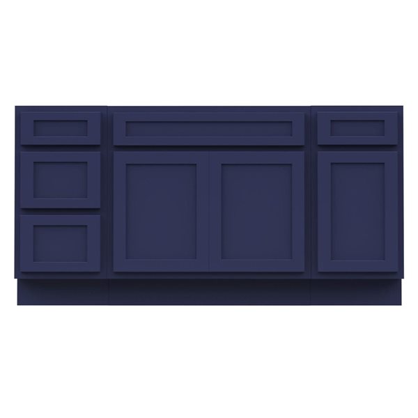 Vanity Art 66 x 21 x 32.5-in Freestanding 4-Drawer Bath Vanity Oak Cabinet without Top - Blue