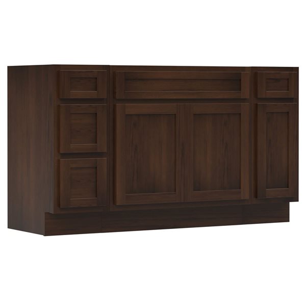 Vanity Art 60 x 21 x 32.5-in Freestanding Bath Vanity Oak Cabinet without Top - Brown