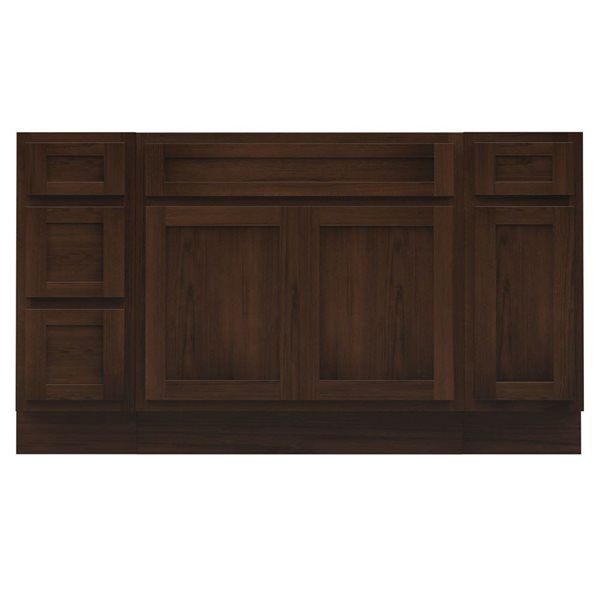 Vanity Art 60 x 21 x 32.5-in Freestanding Bath Vanity Oak Cabinet without Top - Brown