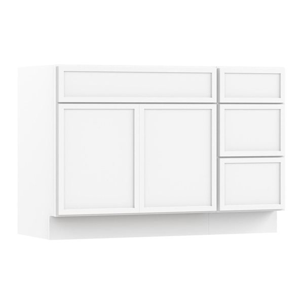Vanity Art 51-in W x 21-in D x 32.5-in H 3-Drawer Bathroom Vanity w/o Top - White