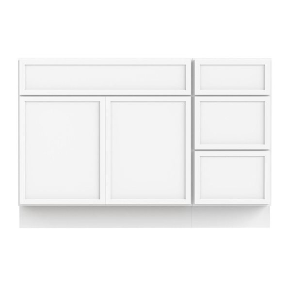 Vanity Art 51-in W x 21-in D x 32.5-in H 3-Drawer Bathroom Vanity w/o Top - White