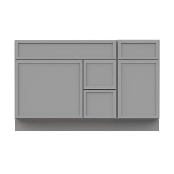 Vanity Art 51-in W x 21-in D x 32.5-in H 3-Drawer Bathroom Vanity w/o Top - Grey