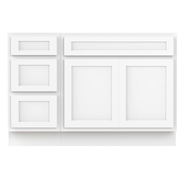 Vanity Art 45-in W x 21-in D x 32.5-in H 3-Drawer Bathroom Vanity w/o Top - White