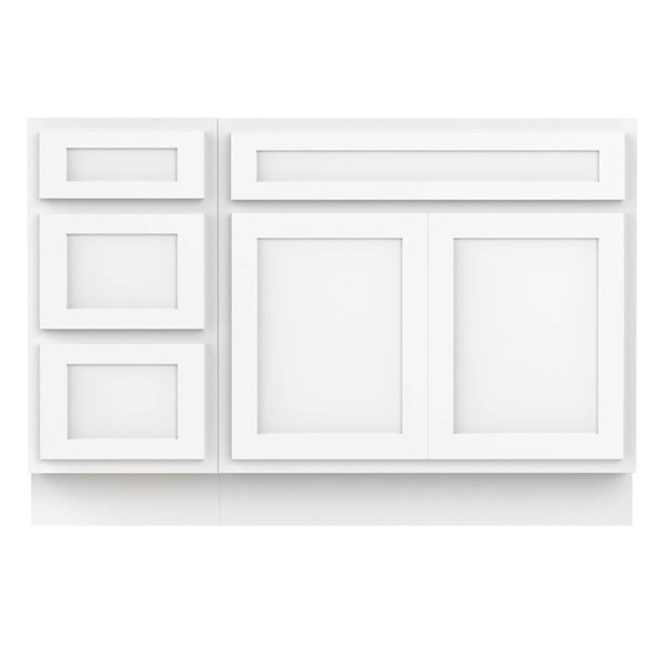 Vanity Art 45-in W x 21-in D x 32.5-in H 3-Drawer Bathroom Vanity w/o Top - White