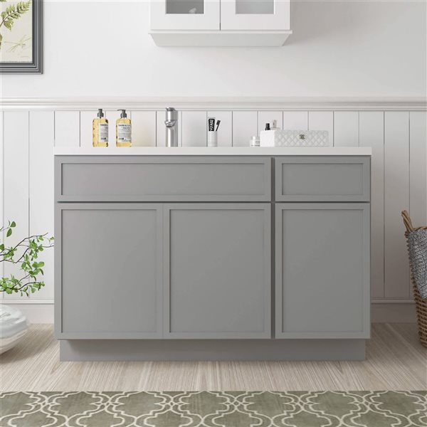 Vanity Art 48-in W x 21-in D x 32.5-in H Single Drawer Bathroom Vanity w/o Top - Grey