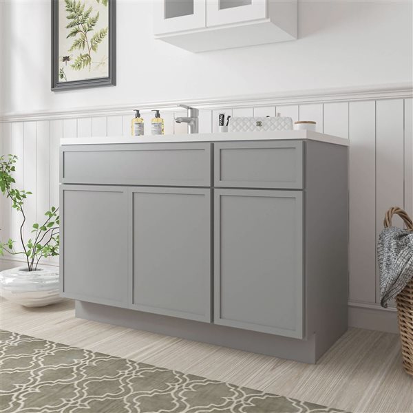 Vanity Art 48-in W x 21-in D x 32.5-in H Single Drawer Bathroom Vanity w/o Top - Grey