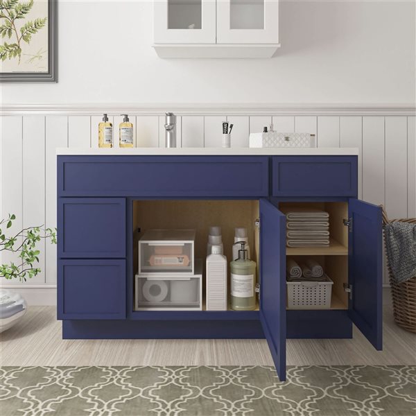 Vanity Art 51-in W x 21-in D x 32.5-in H 3-Drawer Bathroom Vanity w/o Top - Blue