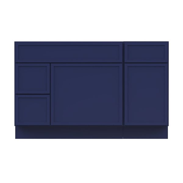 Vanity Art 51-in W x 21-in D x 32.5-in H 3-Drawer Bathroom Vanity w/o Top - Blue