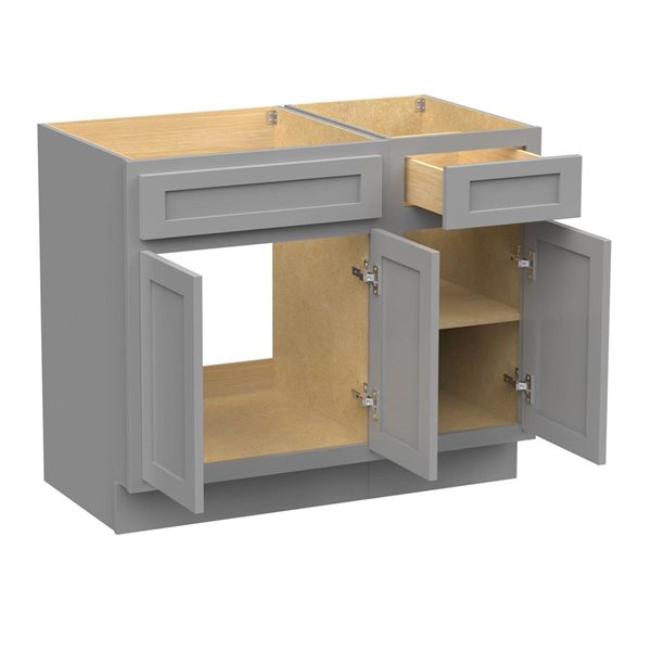 Vanity Art 39-in W x 21-in D x 32.5-in H 3-Drawer Bathroom Vanity w/o Top - Grey