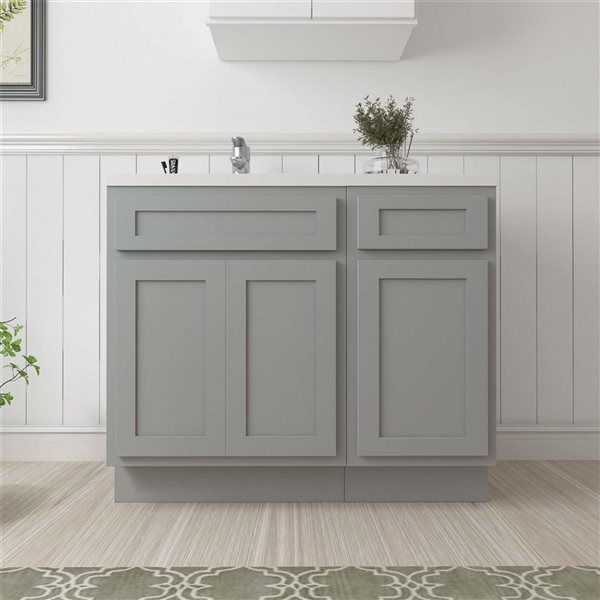 Vanity Art 39-in W x 21-in D x 32.5-in H 3-Drawer Bathroom Vanity w/o Top - Grey