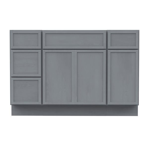 Vanity Art 48-in W x 21-in D x 32.5-in H 4-Drawer Bathroom Vanity w/o Top - Smoky Grey