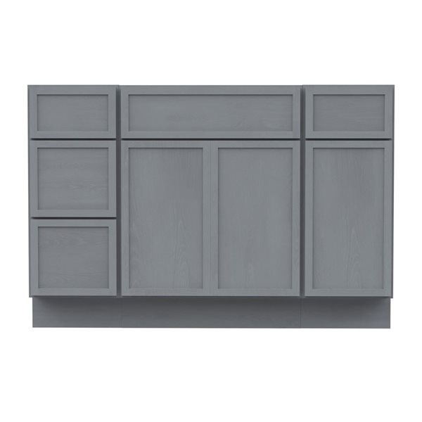 Vanity Art 48-in W x 21-in D x 32.5-in H 4-Drawer Bathroom Vanity w/o Top - Smoky Grey
