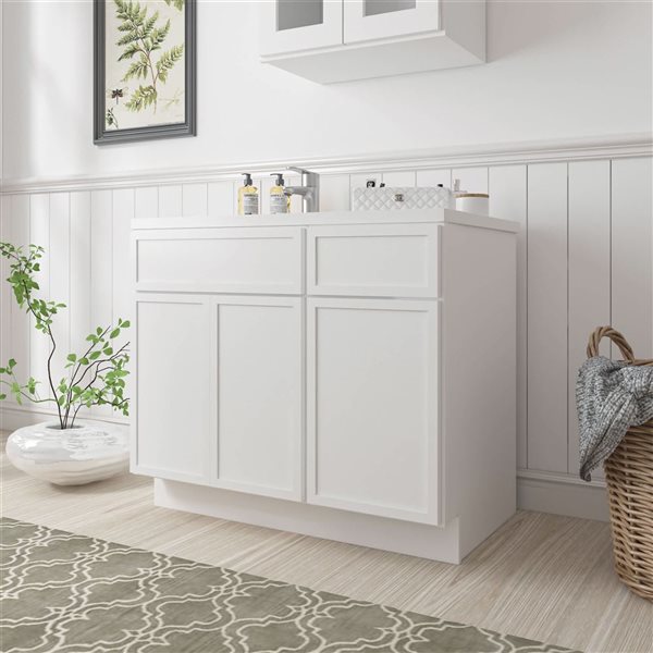 Vanity Art 39-in W x 21-in D x 32.5-in H Single Drawer Bathroom Vanity w/o Top - White