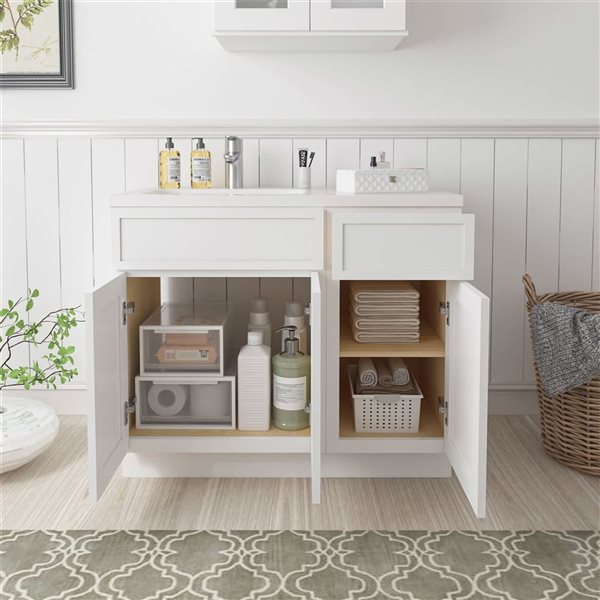 Vanity Art 39-in W x 21-in D x 32.5-in H Single Drawer Bathroom Vanity w/o Top - White