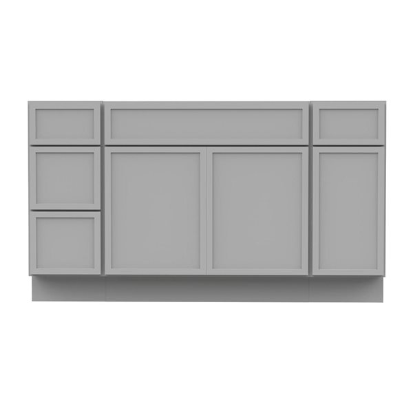 Vanity Art 57-in W x 21-in D x 32.5-in H 4-Drawer Bathroom Vanity w/o Top - Grey