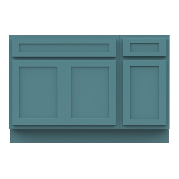Vanity Art 51 x 21 x 32.5-in Freestanding Bath Vanity Oak Cabinet without Top - Sea Green