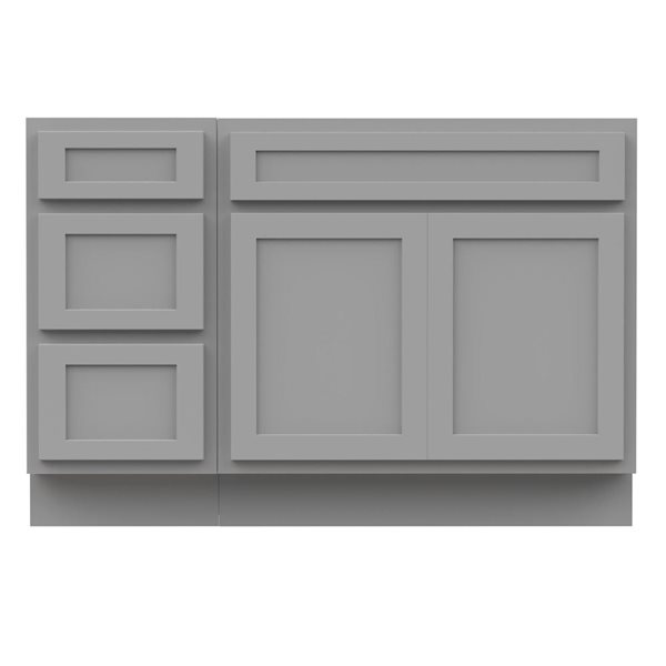 Vanity Art 45-in W x 21-in D x 32.5-in H 3-Drawer Bathroom Vanity w/o Top - Grey